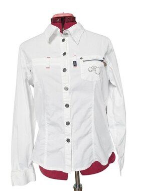 RADICALS - Modern Western White Utility Button-Down Shirt – Size XL (TG)